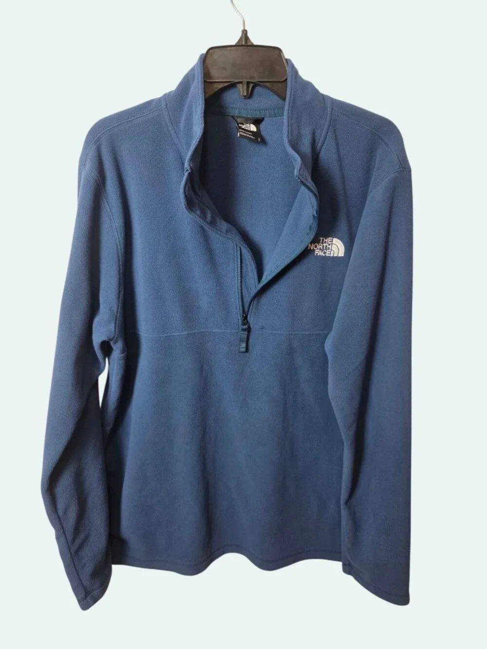 The North Face Mens Blue 1/4 Zip Fleece Pullover Normcore Dad Core Granola Outdo